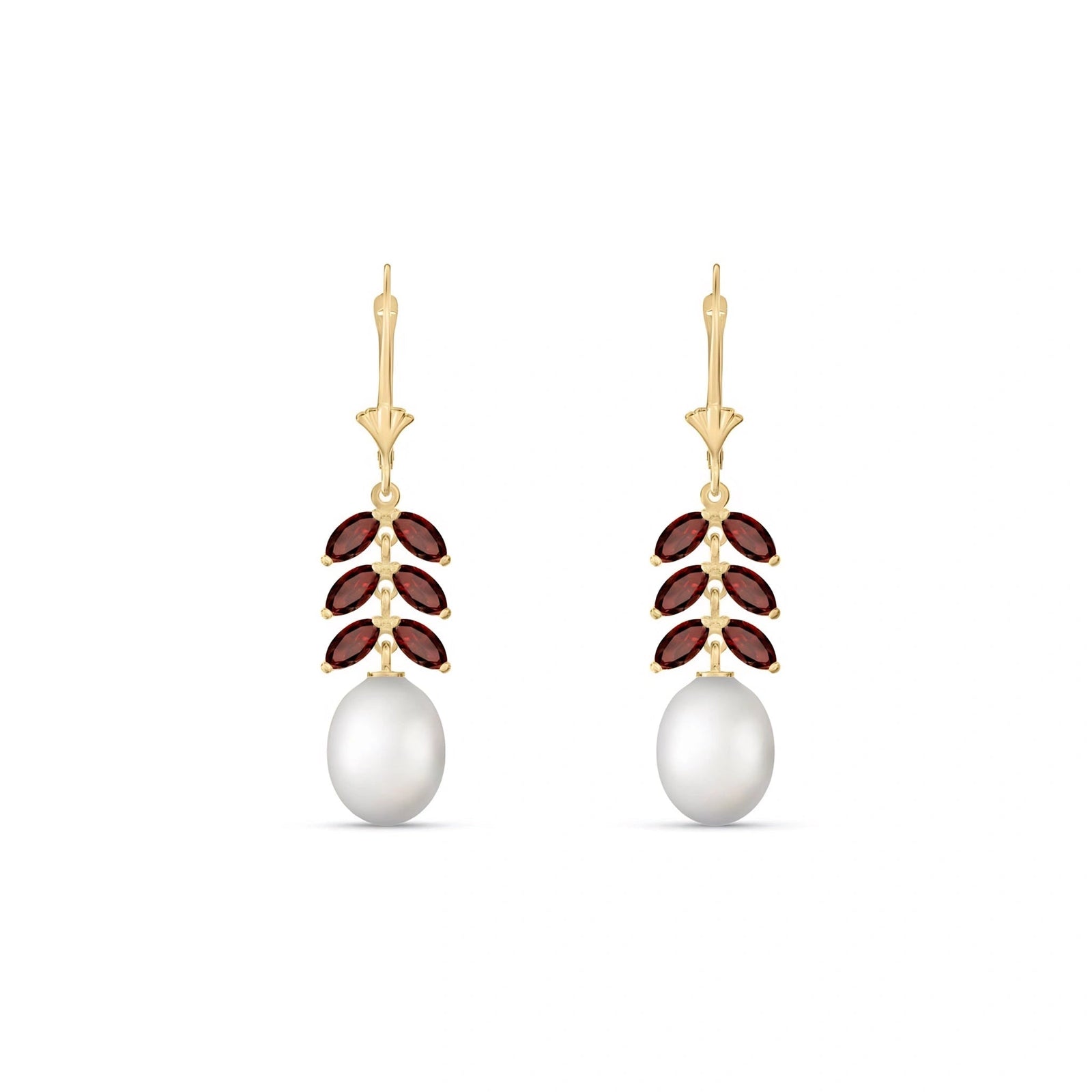 Yellow Gold Pearl & Garnet — Mariaalessia