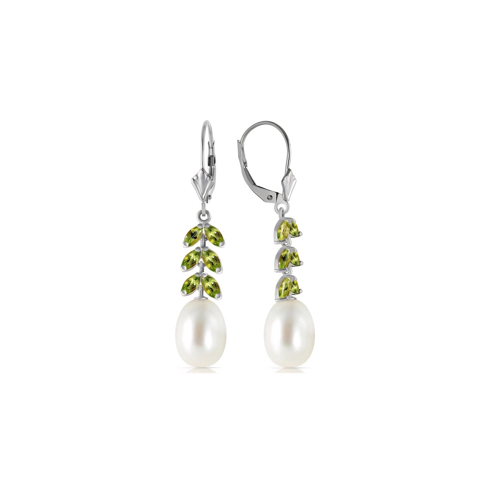 White Gold Peridot & Pearl — Mariaalessia