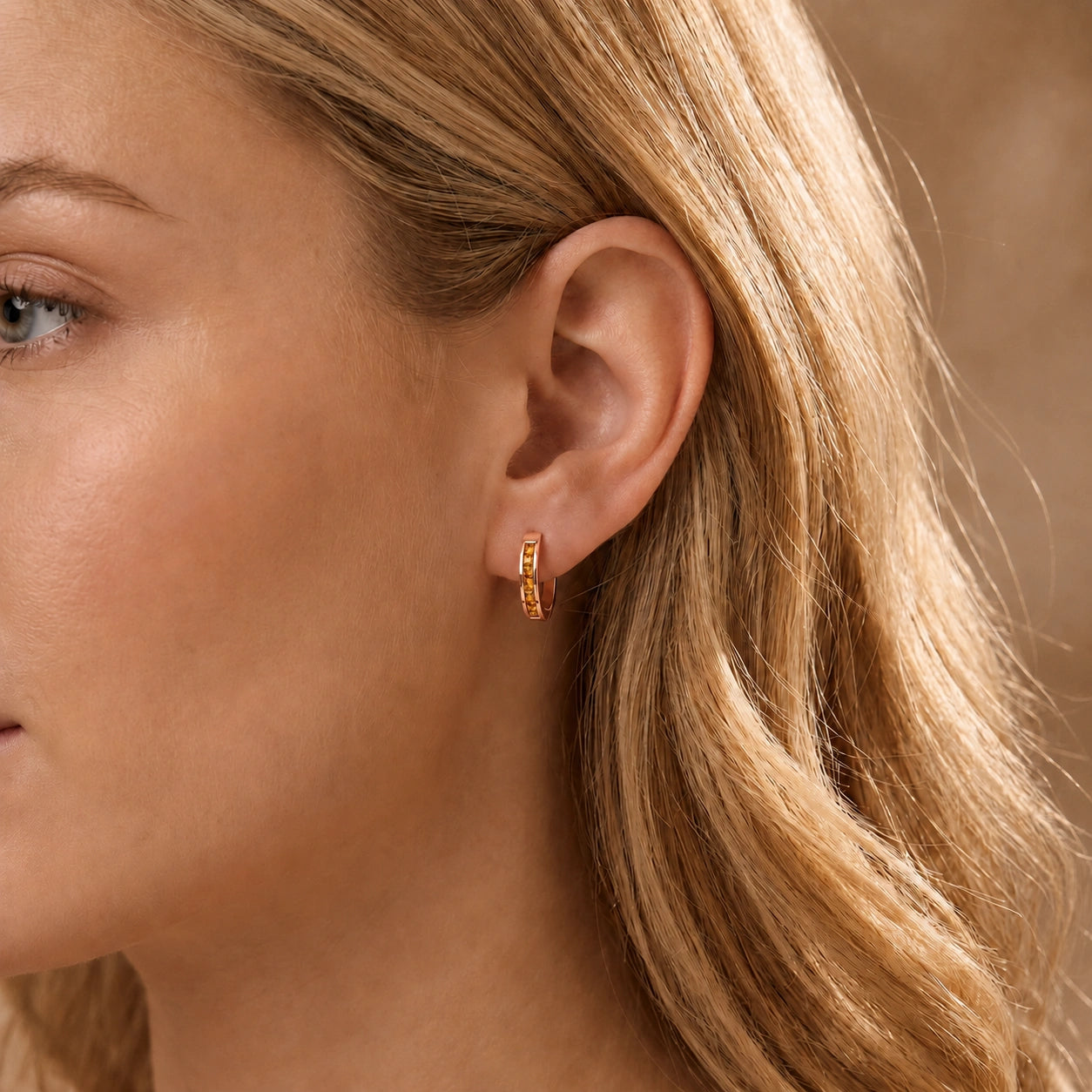 Rose Gold Earrings Citrine 10K — Rachele