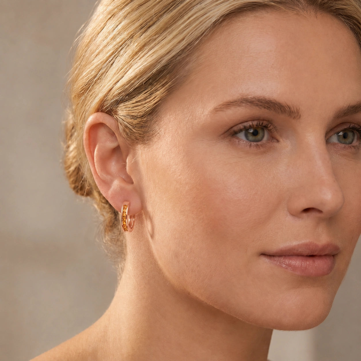 Rose Gold Earrings Citrine 10K — Rachele