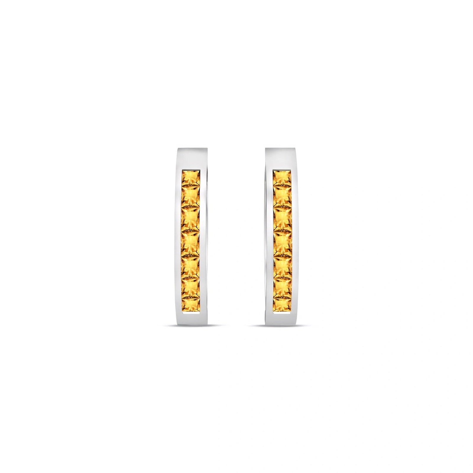 White Gold Earrings Citrine 10K — Rachele
