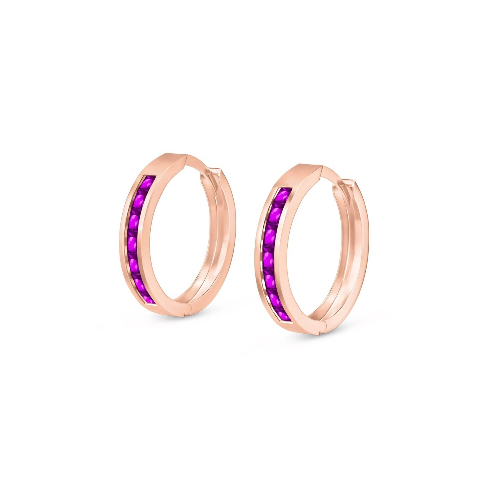 Rose Gold Earrings Pink Sapphire 10K — Rachele