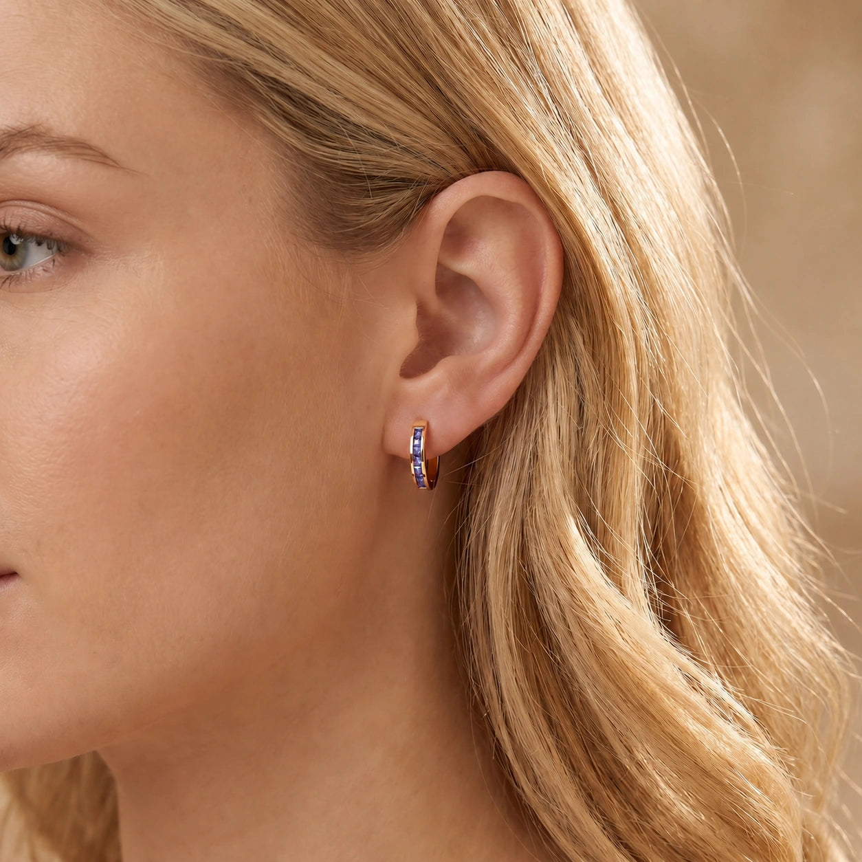 Yellow Gold Earrings Tanzanite 10K — Rachele