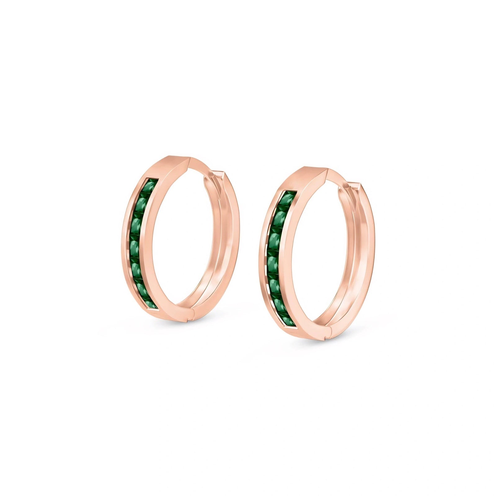 Rose Gold Earrings Green Sapphire 10K — Rachele