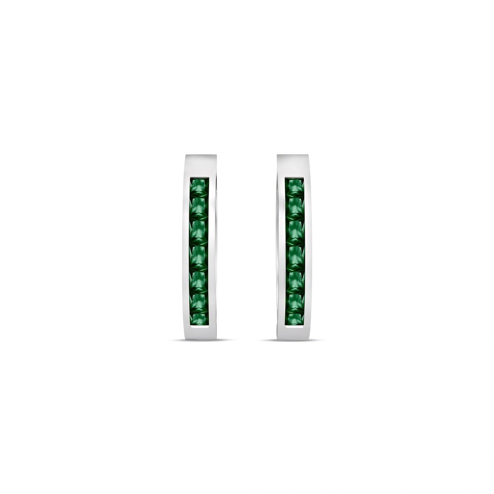 White Gold Earrings Green Sapphire 10K — Rachele