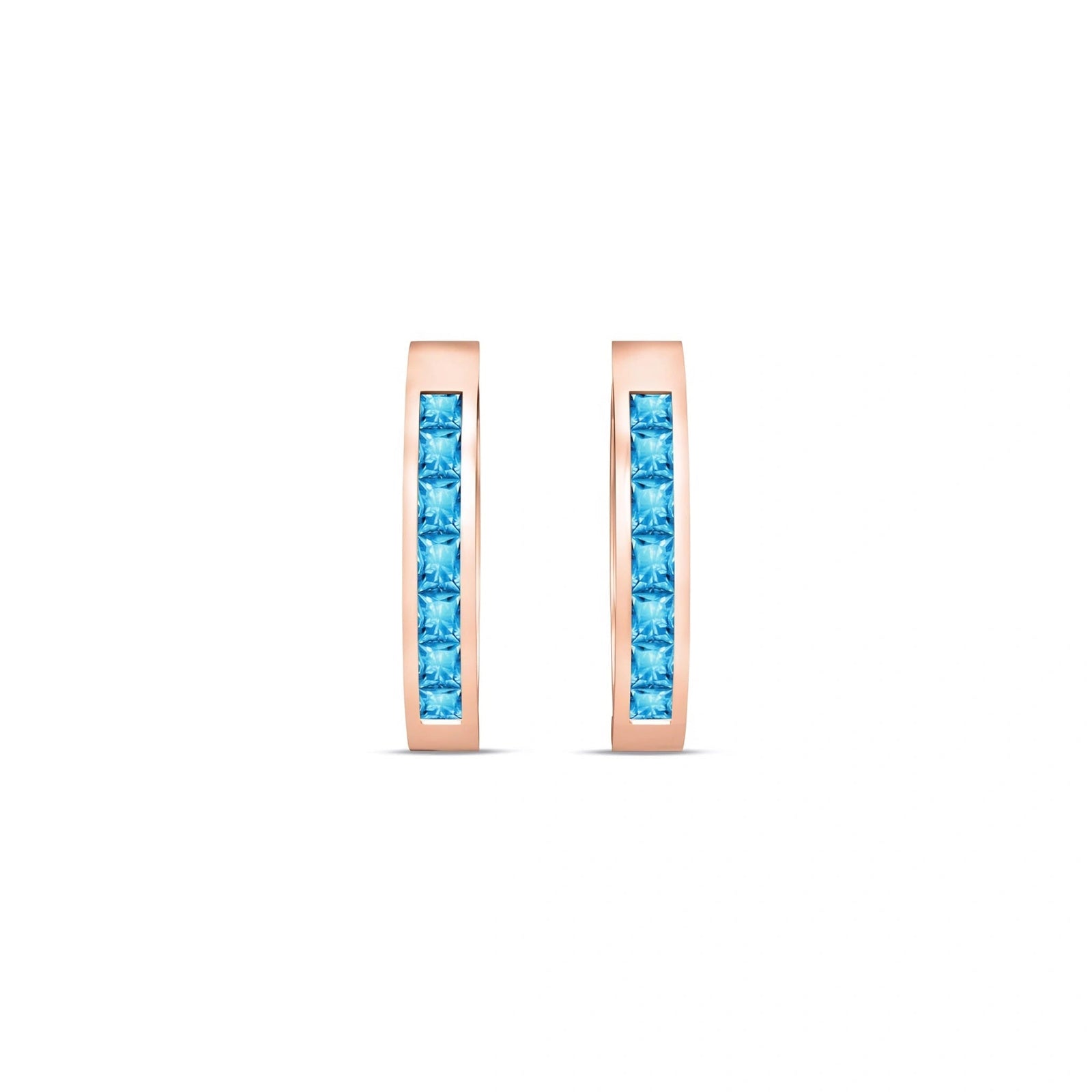 Rose Gold Earrings Blue Topaz 10K — Rachele