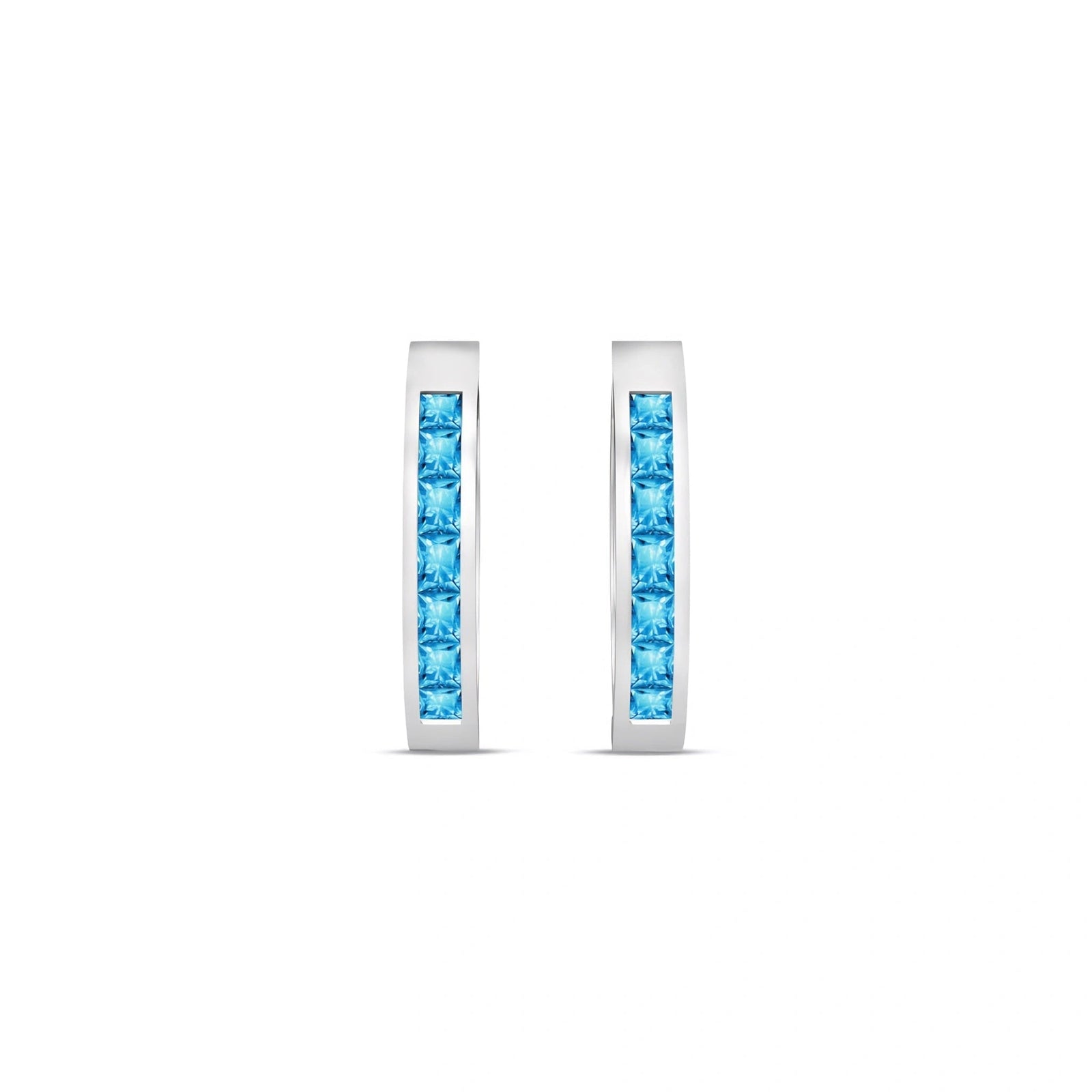 White Gold Earrings Blue Topaz 10K — Rachele