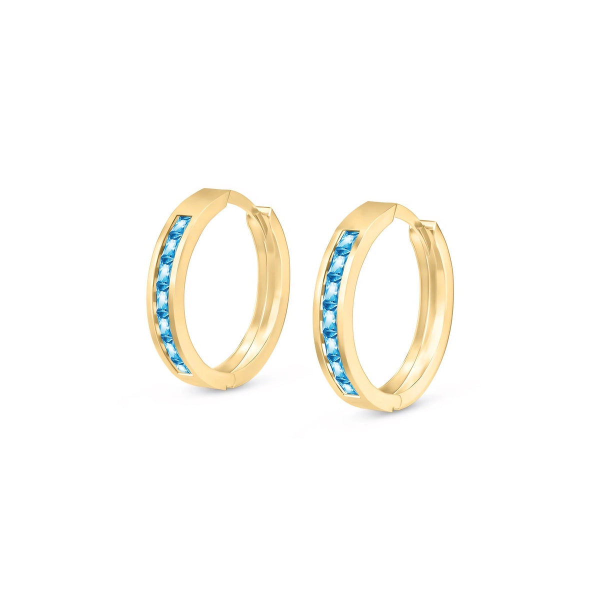 Yellow Gold Earrings Blue Topaz 10K — Rachele