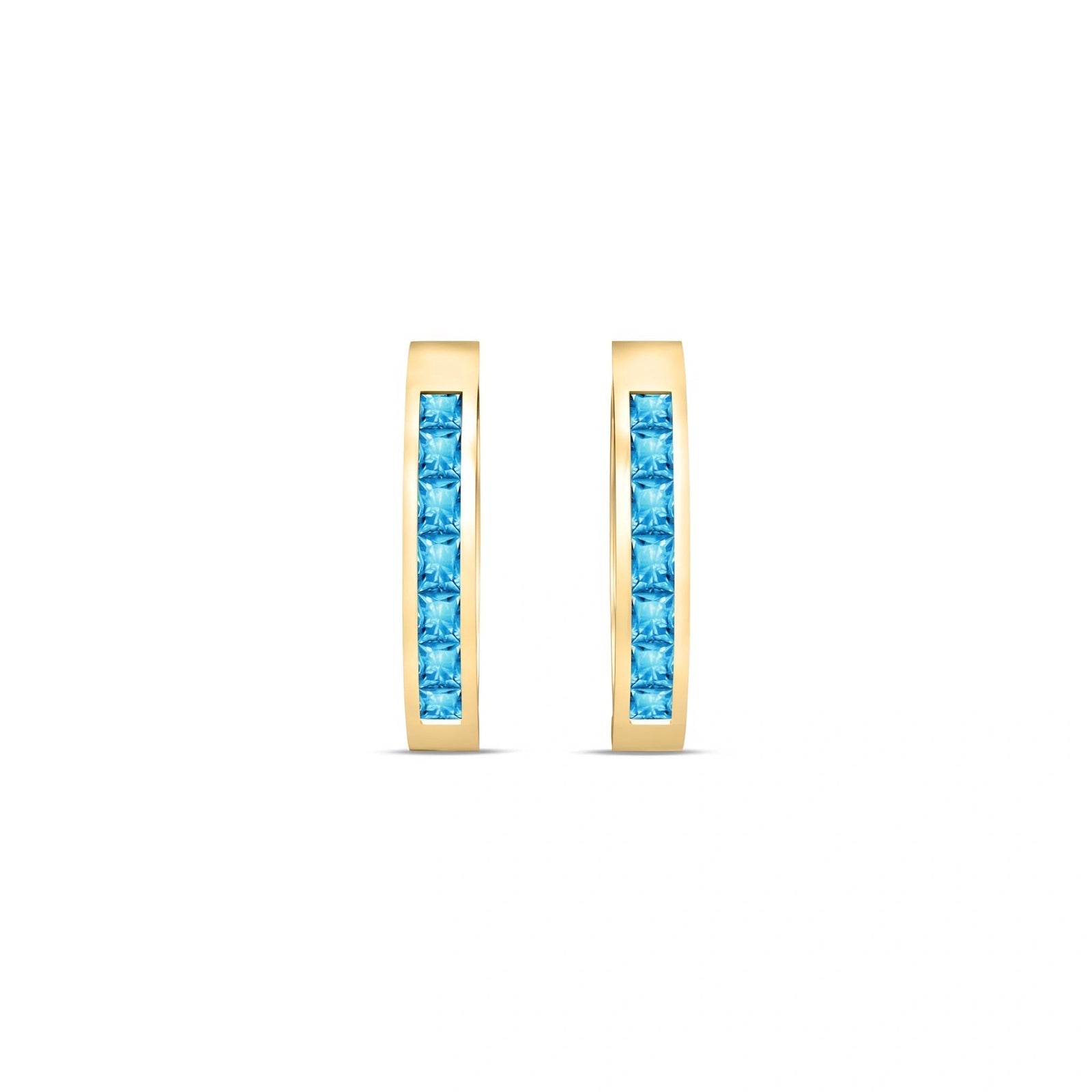 Yellow Gold Earrings Blue Topaz 10K — Rachele