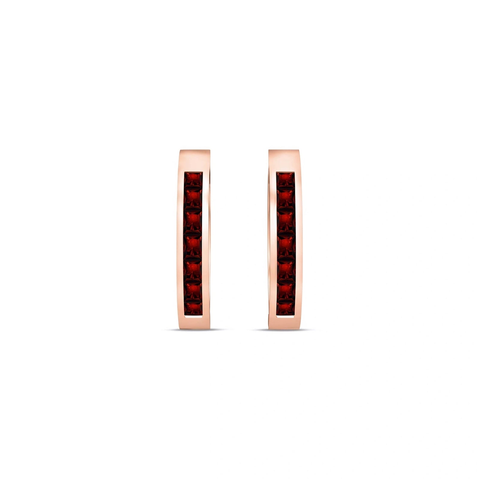 Rose Gold Earrings Garnet 10K — Rachele