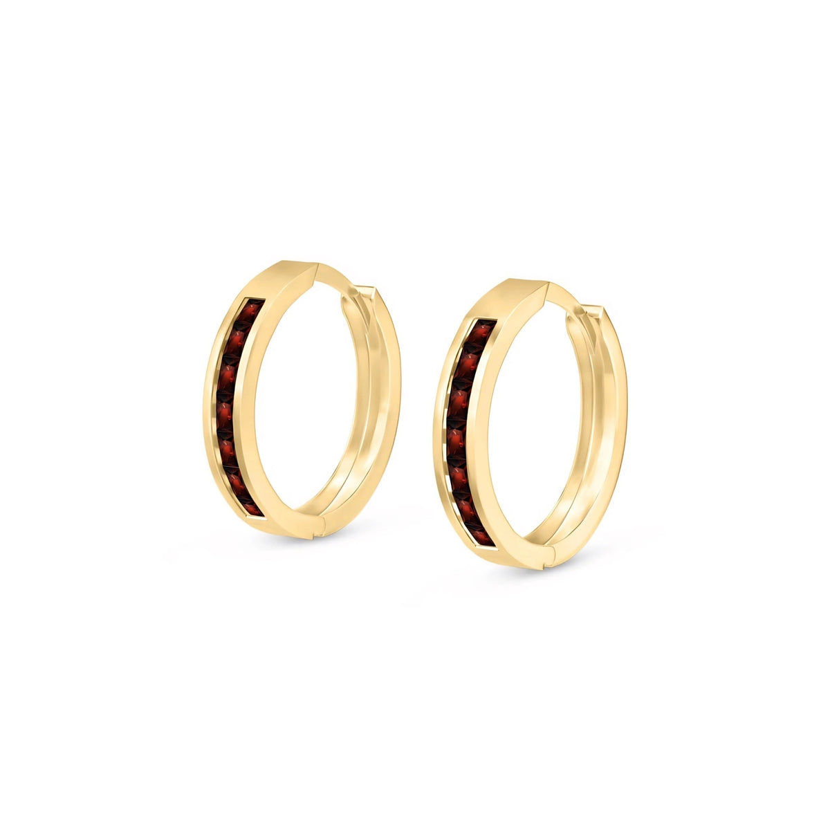 Yellow Gold Earrings Garnet 10K — Rachele