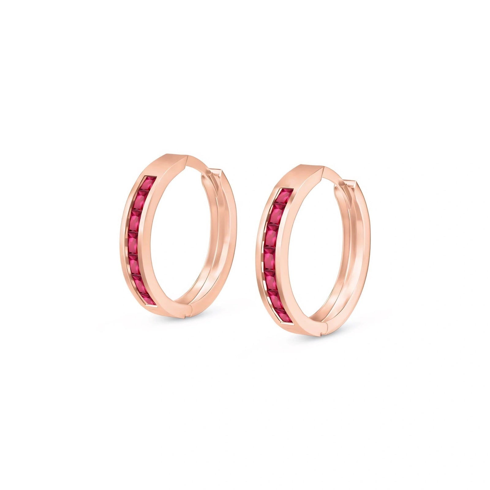 Rose Gold Earrings Ruby 10K — Rachele