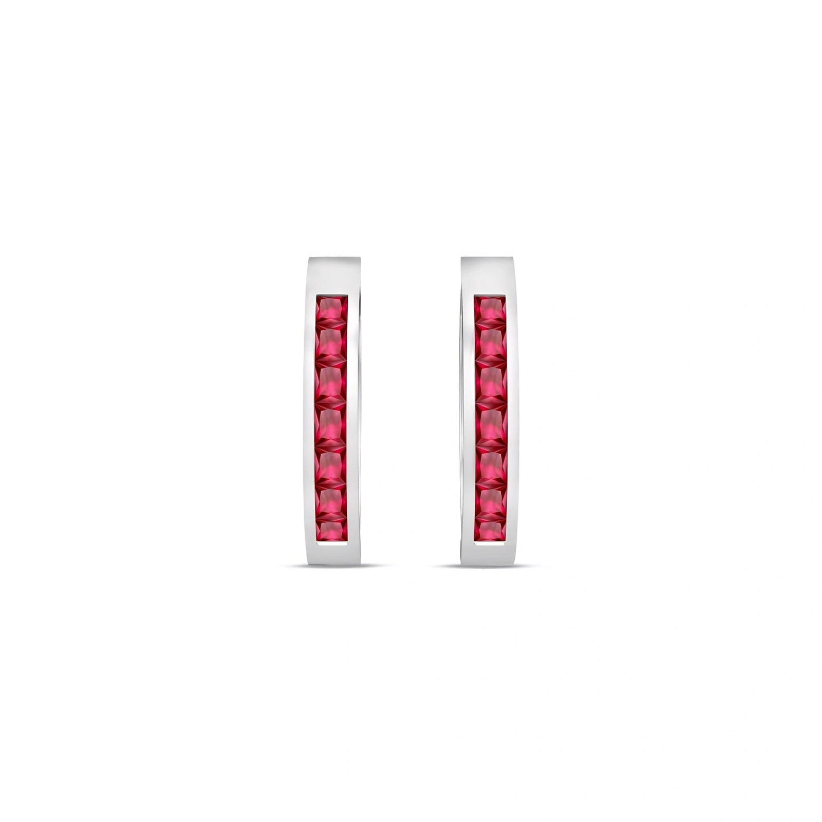 White Gold Earrings Ruby 10K — Rachele