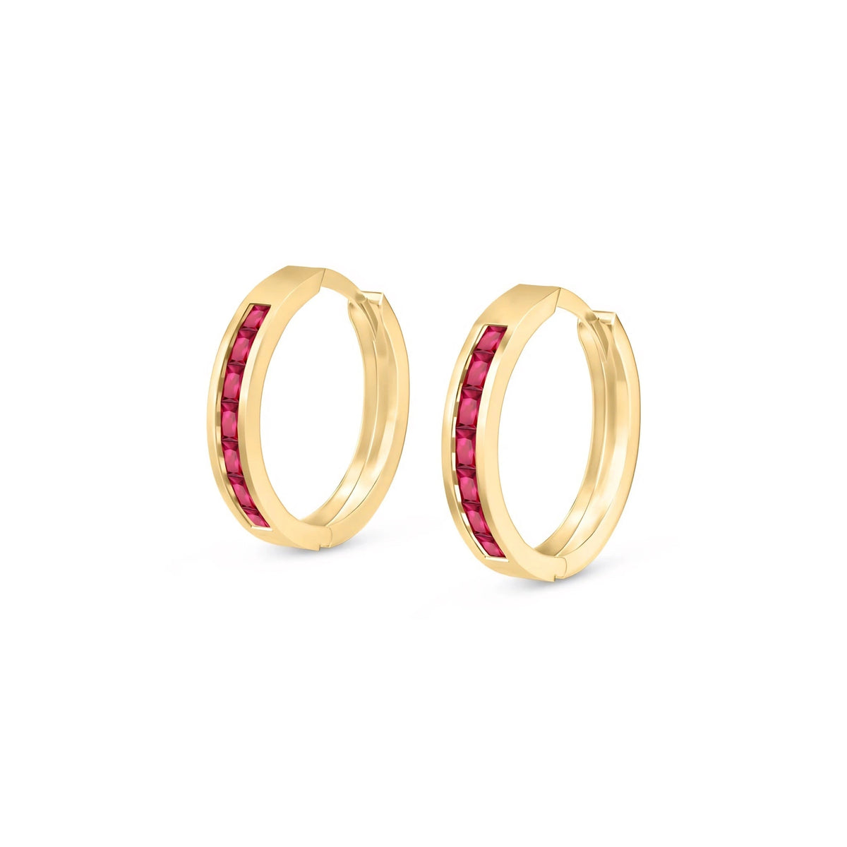 Yellow Gold Earrings Ruby 10K — Rachele