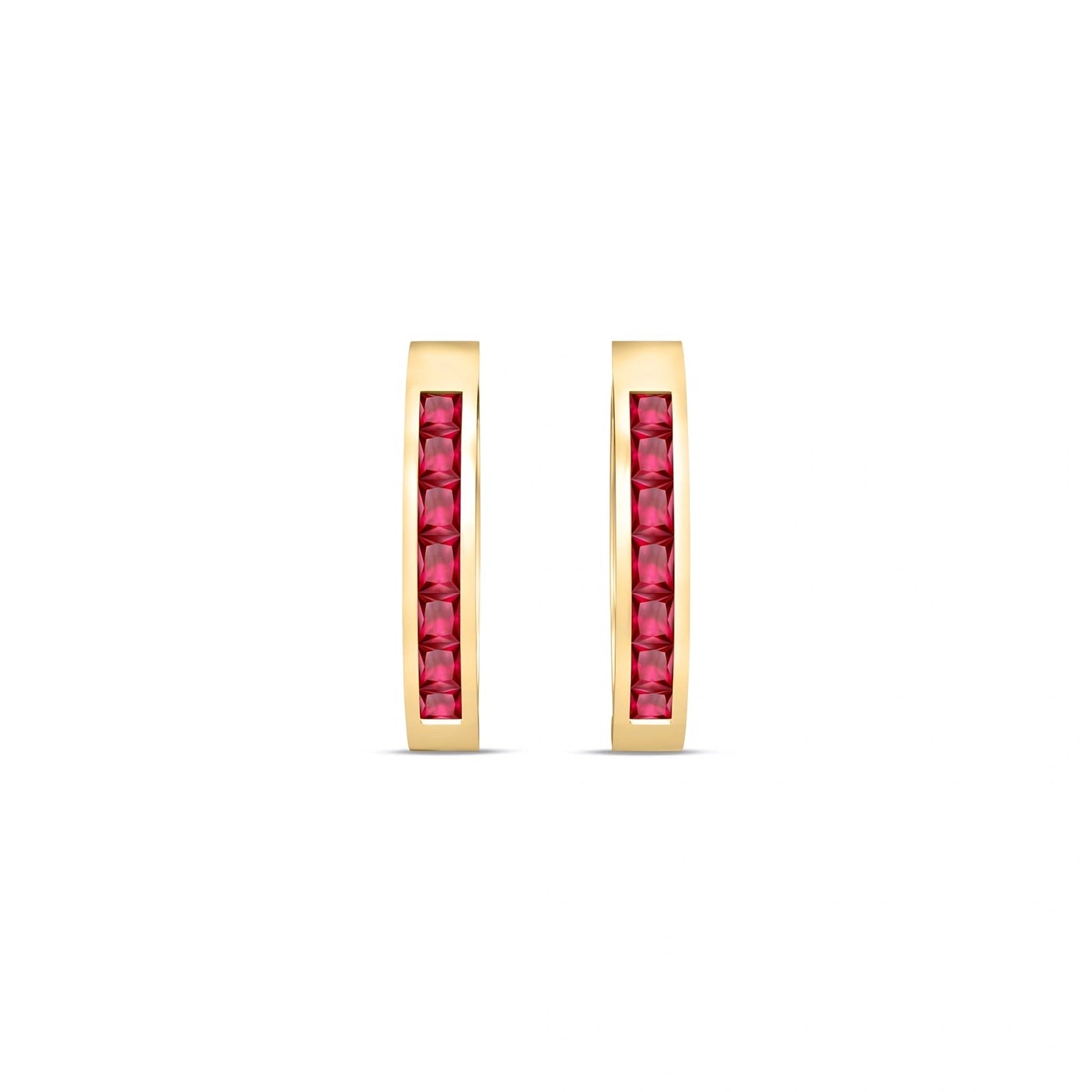 Yellow Gold Earrings Ruby 10K — Rachele