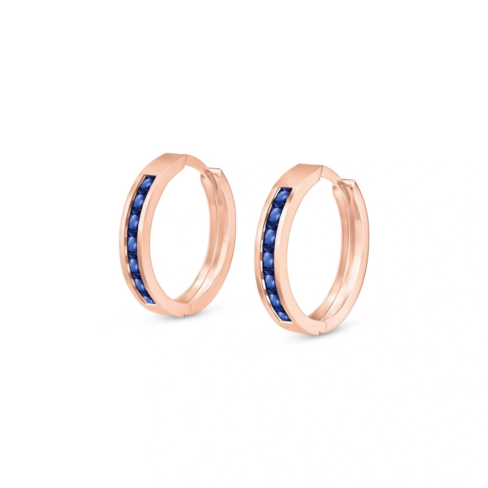 Rose Gold Earrings Sapphire 10K — Rachele