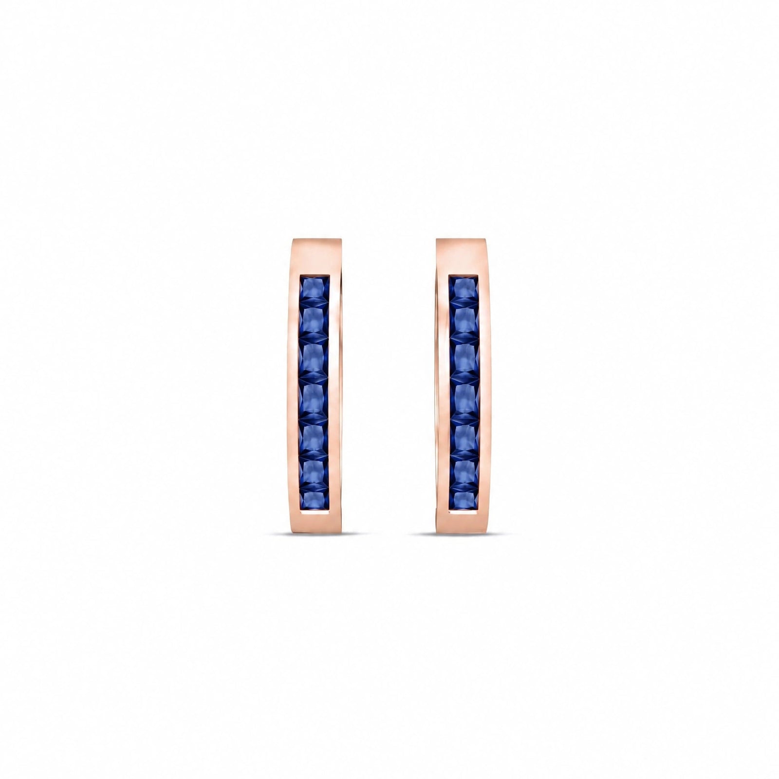 Rose Gold Earrings Sapphire 10K — Rachele
