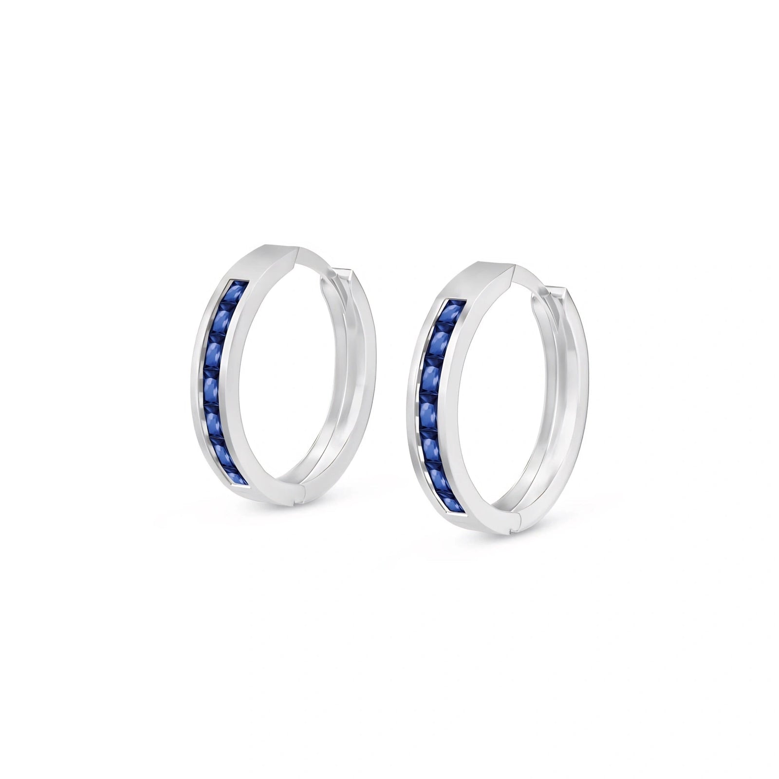 White Gold Earrings Sapphire 10K — Rachele