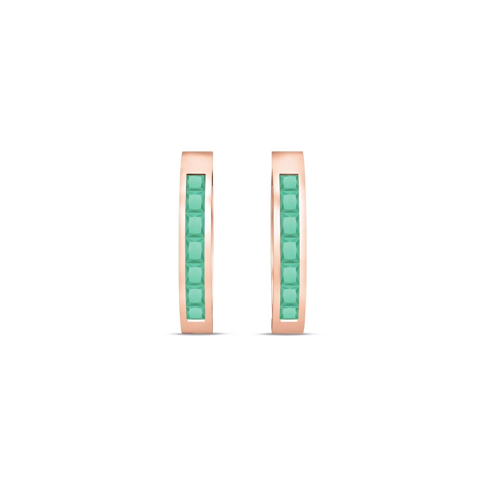 Rose Gold Earrings Emerald 10K — Rachele