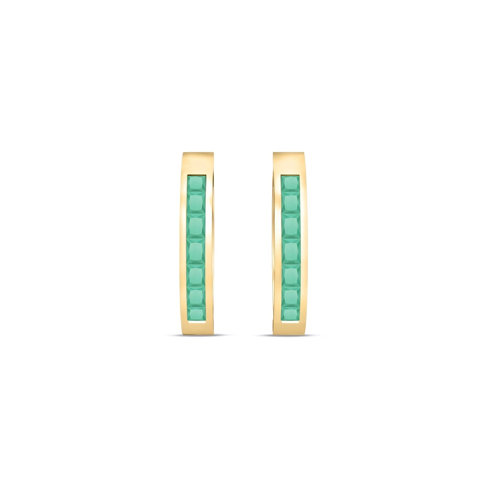 Yellow Gold Earrings Emerald 10K — Rachele