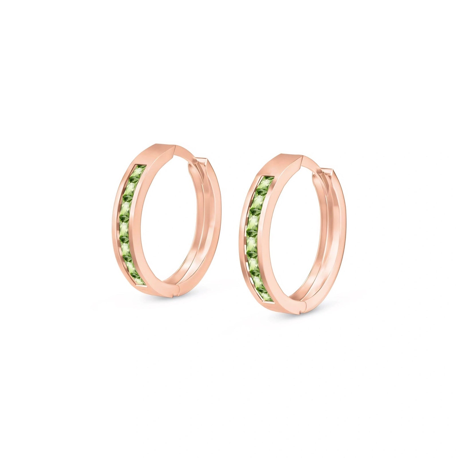 Rose Gold Earrings Peridot 10K — Rachele