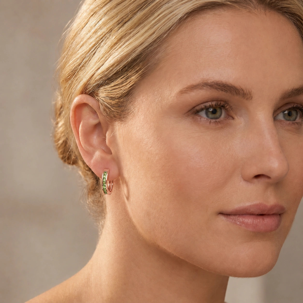 Rose Gold Earrings Peridot 10K — Rachele