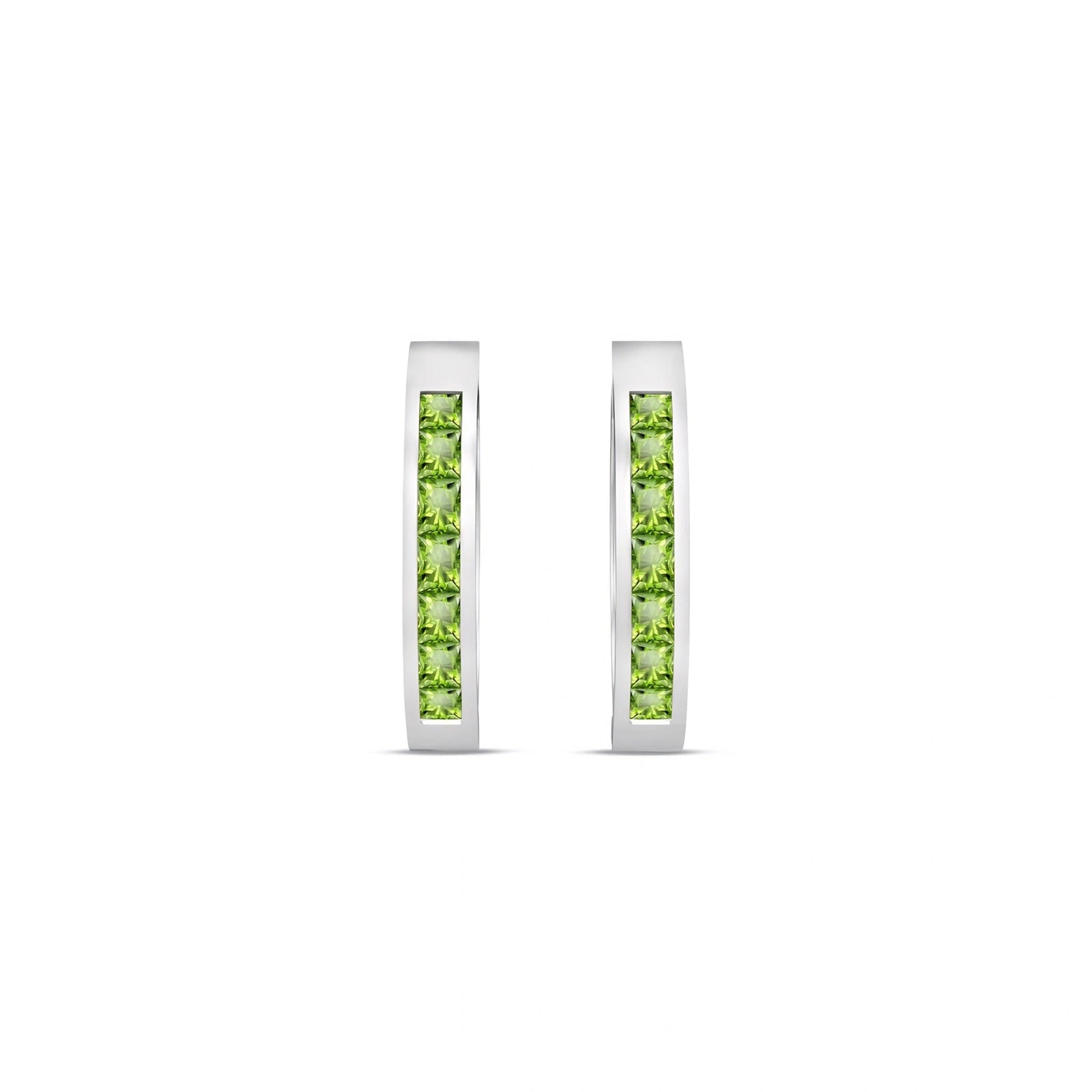 White Gold Earrings Peridot 10K — Rachele