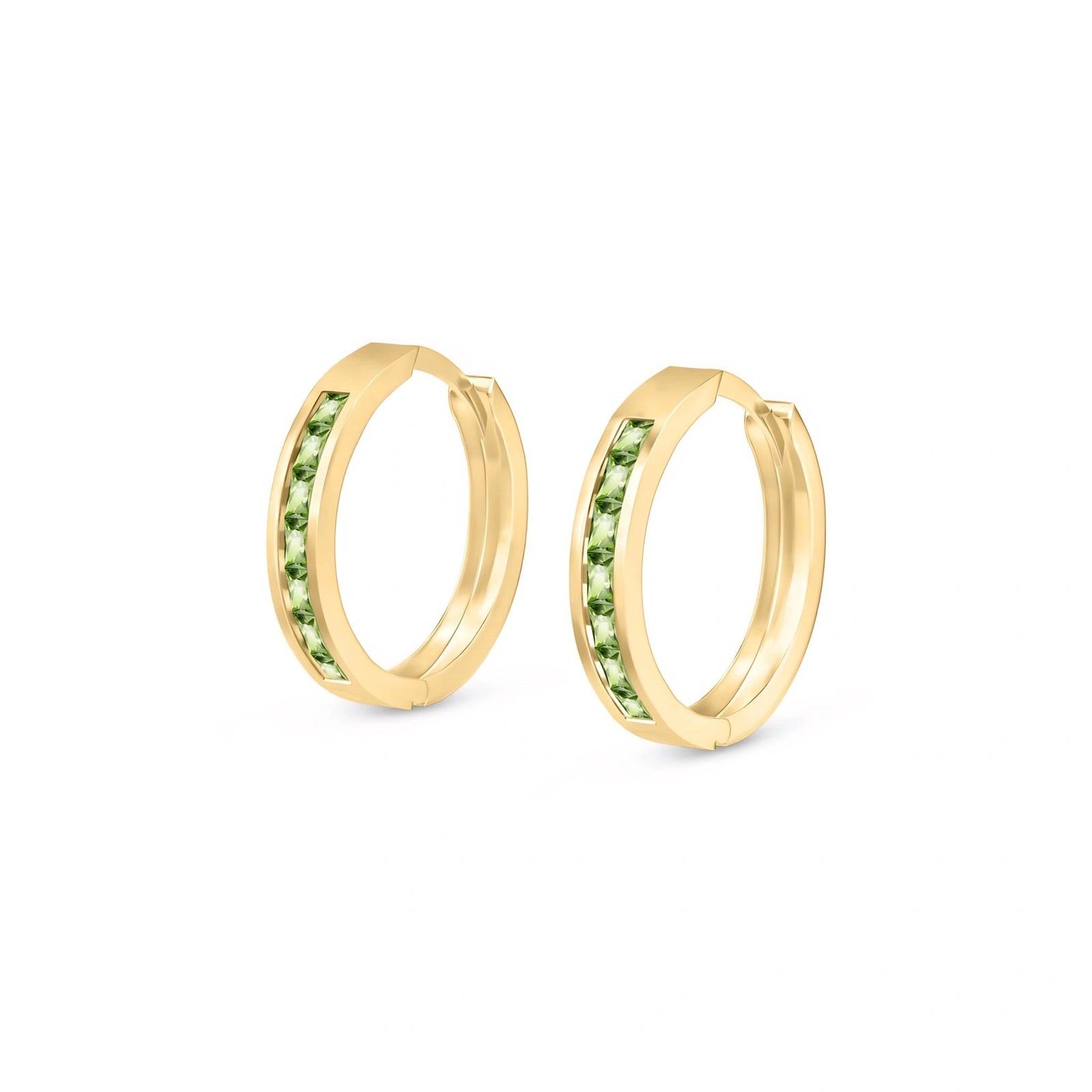 Yellow Gold Earrings Peridot 10K — Rachele