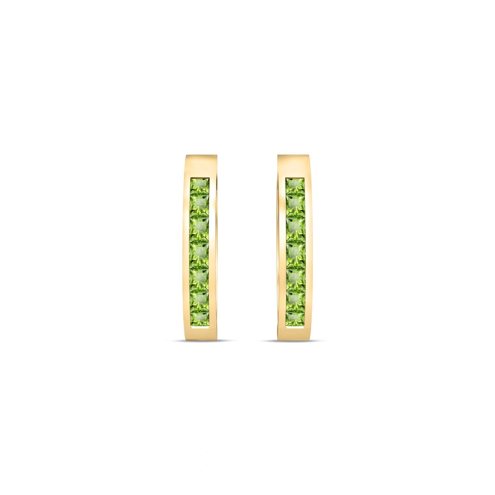 Yellow Gold Earrings Peridot 10K — Rachele
