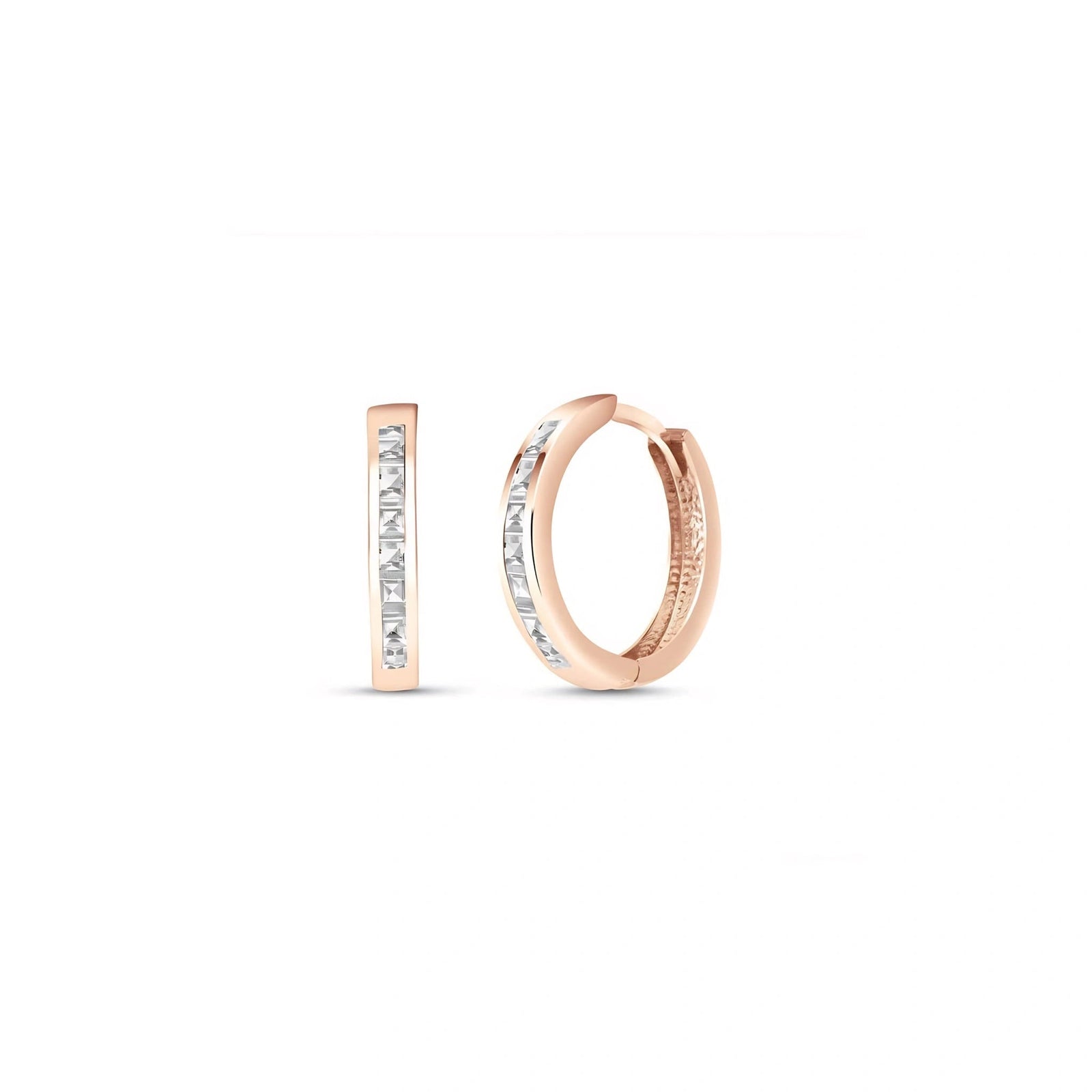 Rose Gold Earrings White Topaz 10K — Rachele