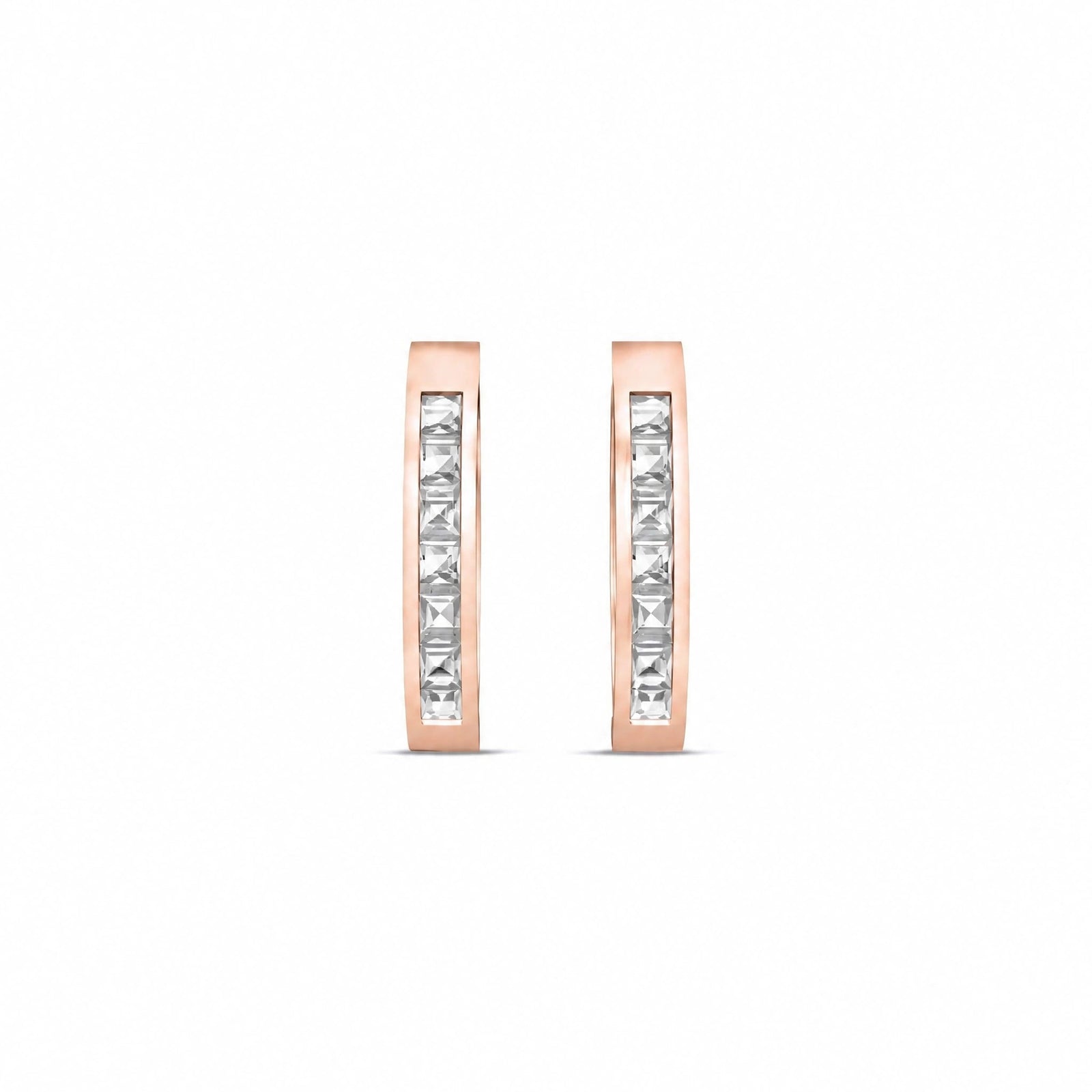 Rose Gold Earrings White Topaz 10K — Rachele