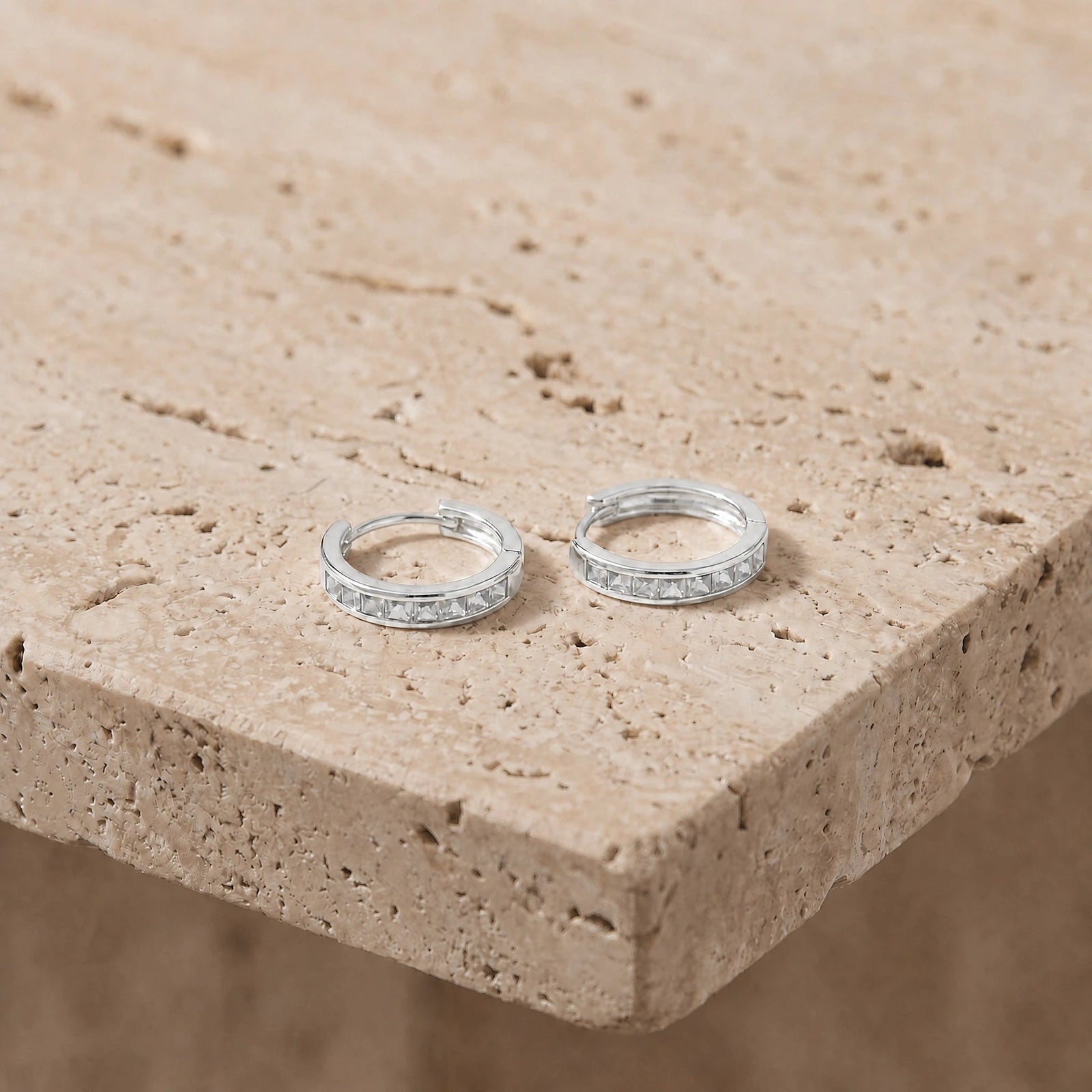 White Gold Earrings White Topaz 10K — Rachele