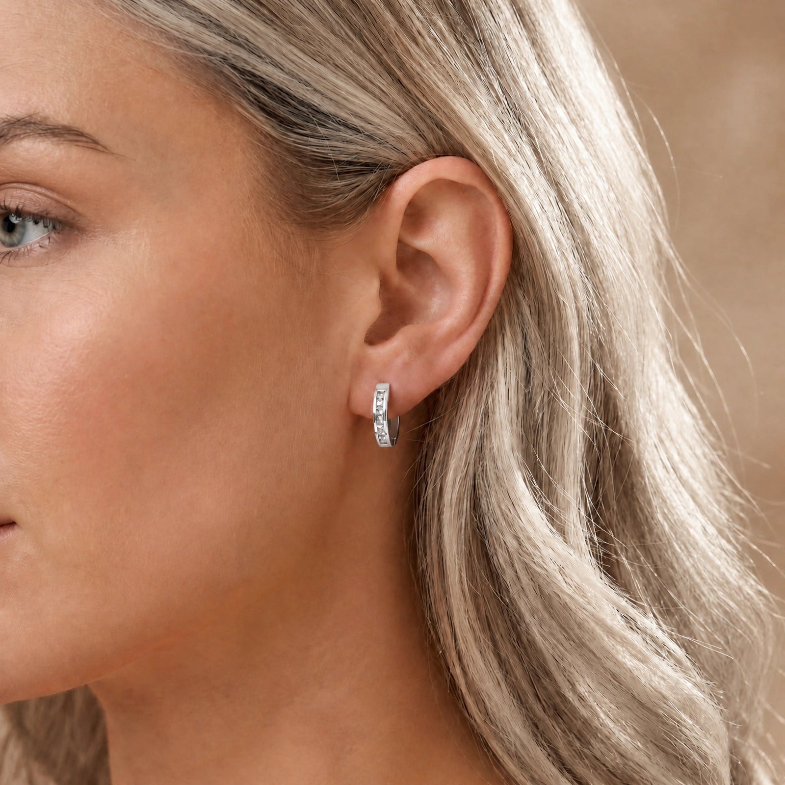 White Gold Earrings White Topaz 10K — Rachele