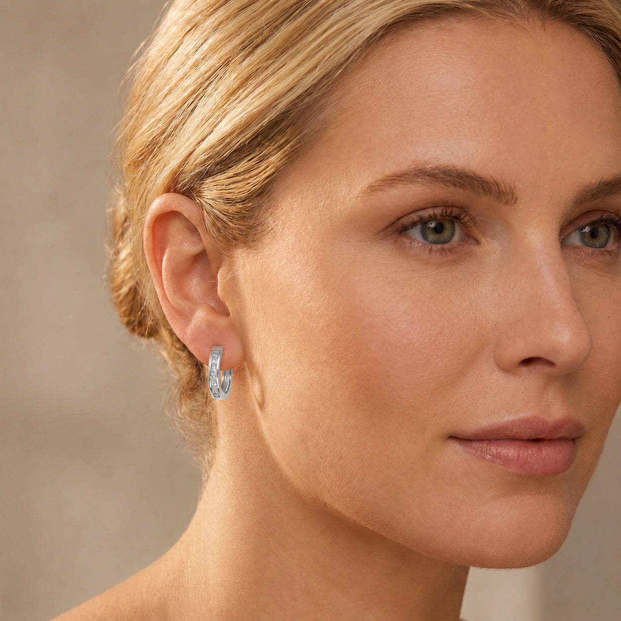 White Gold Earrings White Topaz 10K — Rachele
