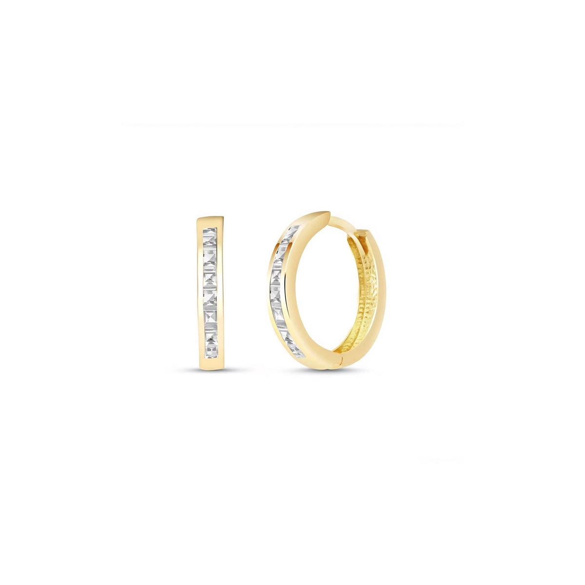 Yellow Gold Earrings White Topaz 10K — Rachele