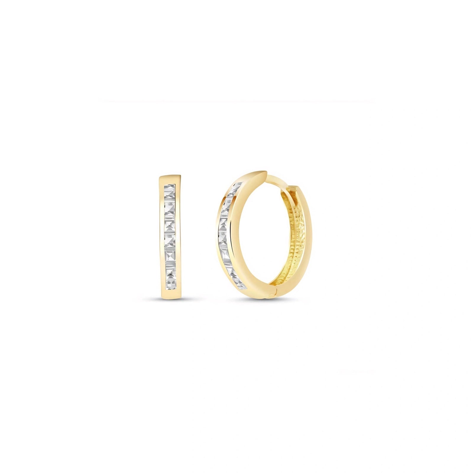 Yellow Gold Earrings White Topaz 10K — Rachele