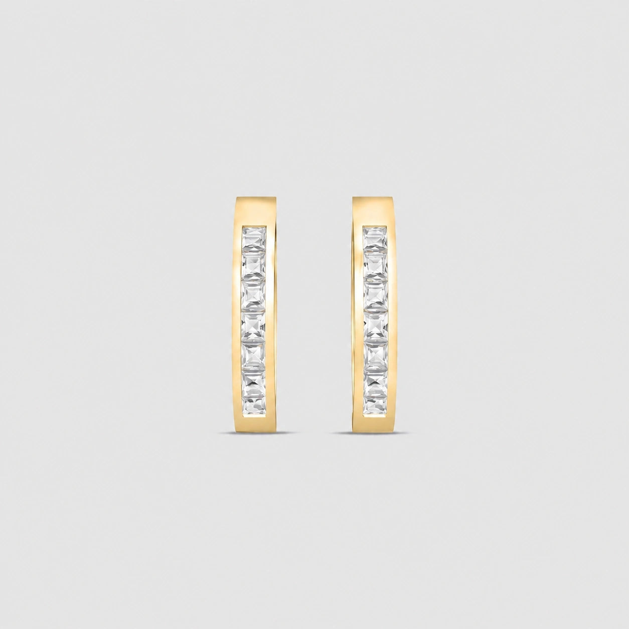 Yellow Gold Earrings White Topaz 10K — Rachele