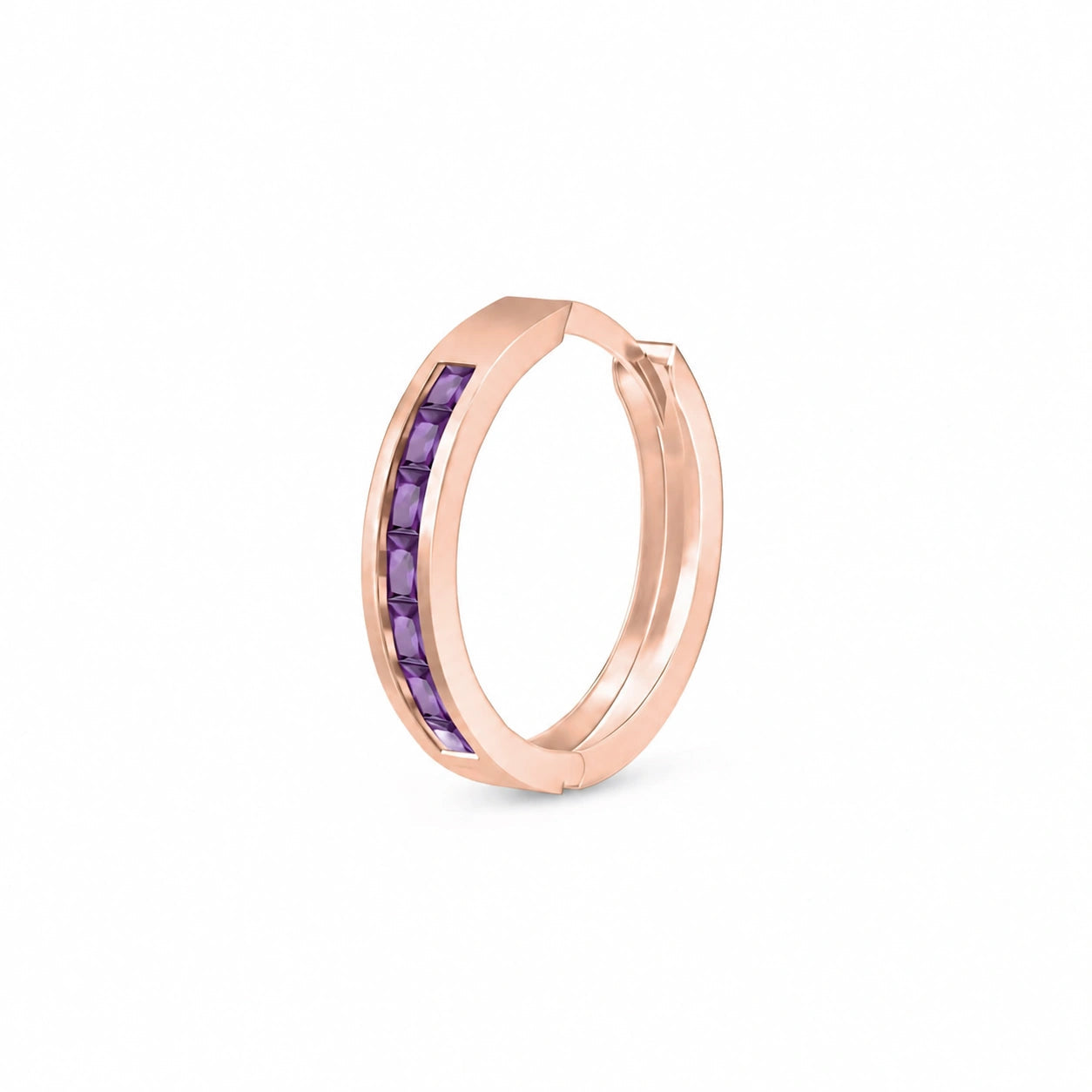 Rose Gold Earrings Amethyst 10K — Rachele
