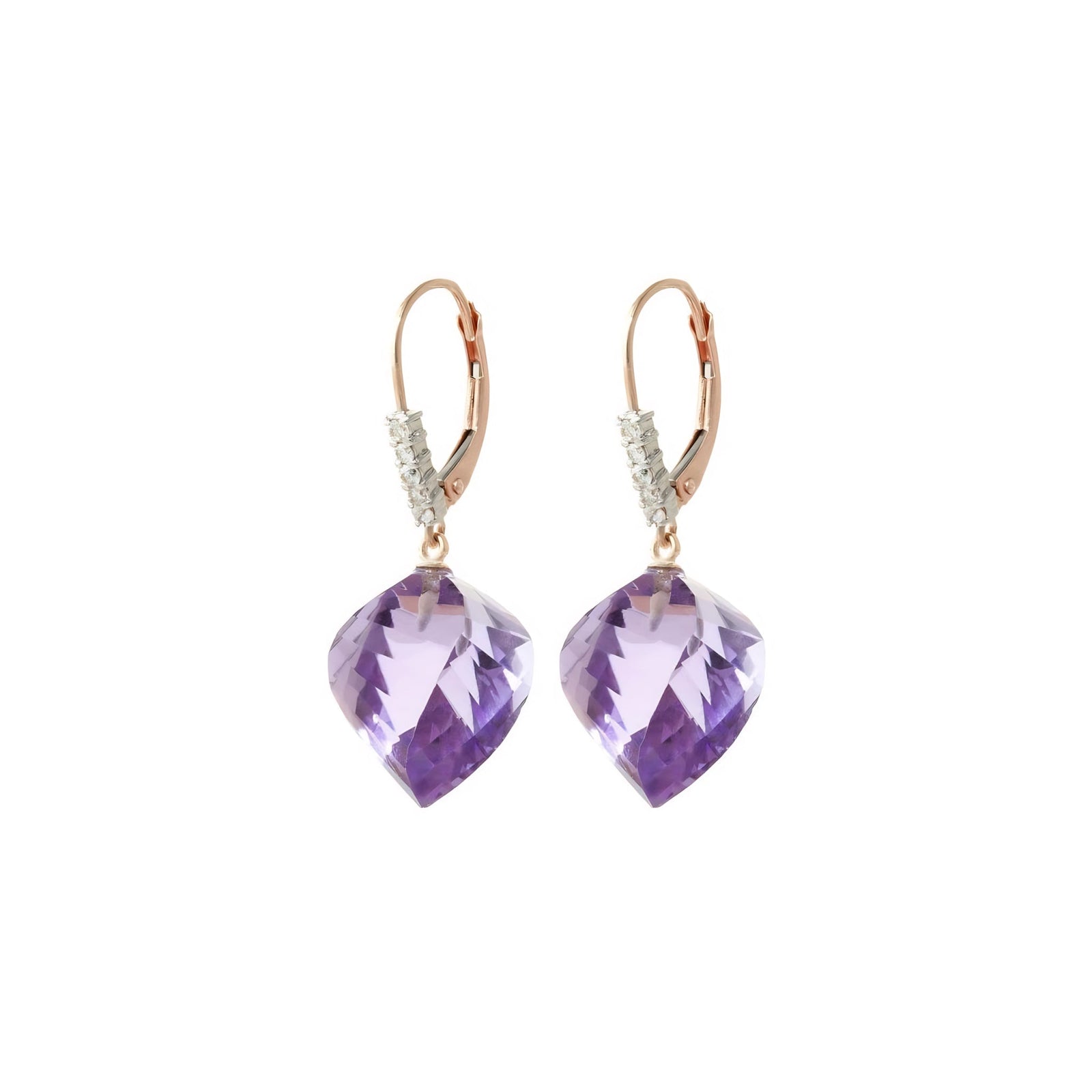 Rose Gold Earrings Amethyst 10K — Stella