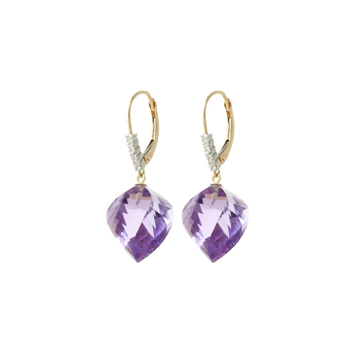 Yellow Gold Earrings Amethyst 10K — Stella