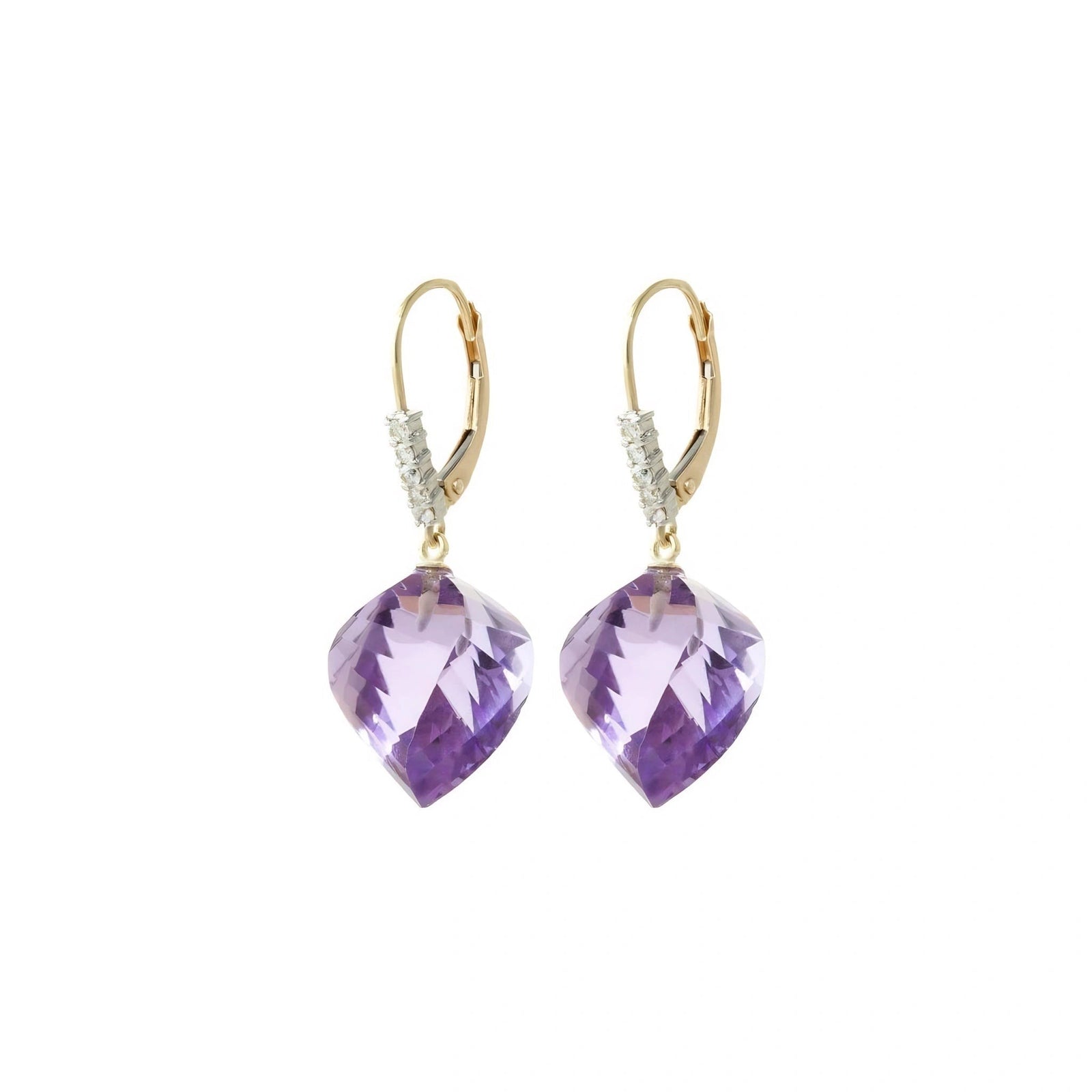 Yellow Gold Earrings Amethyst 10K — Stella