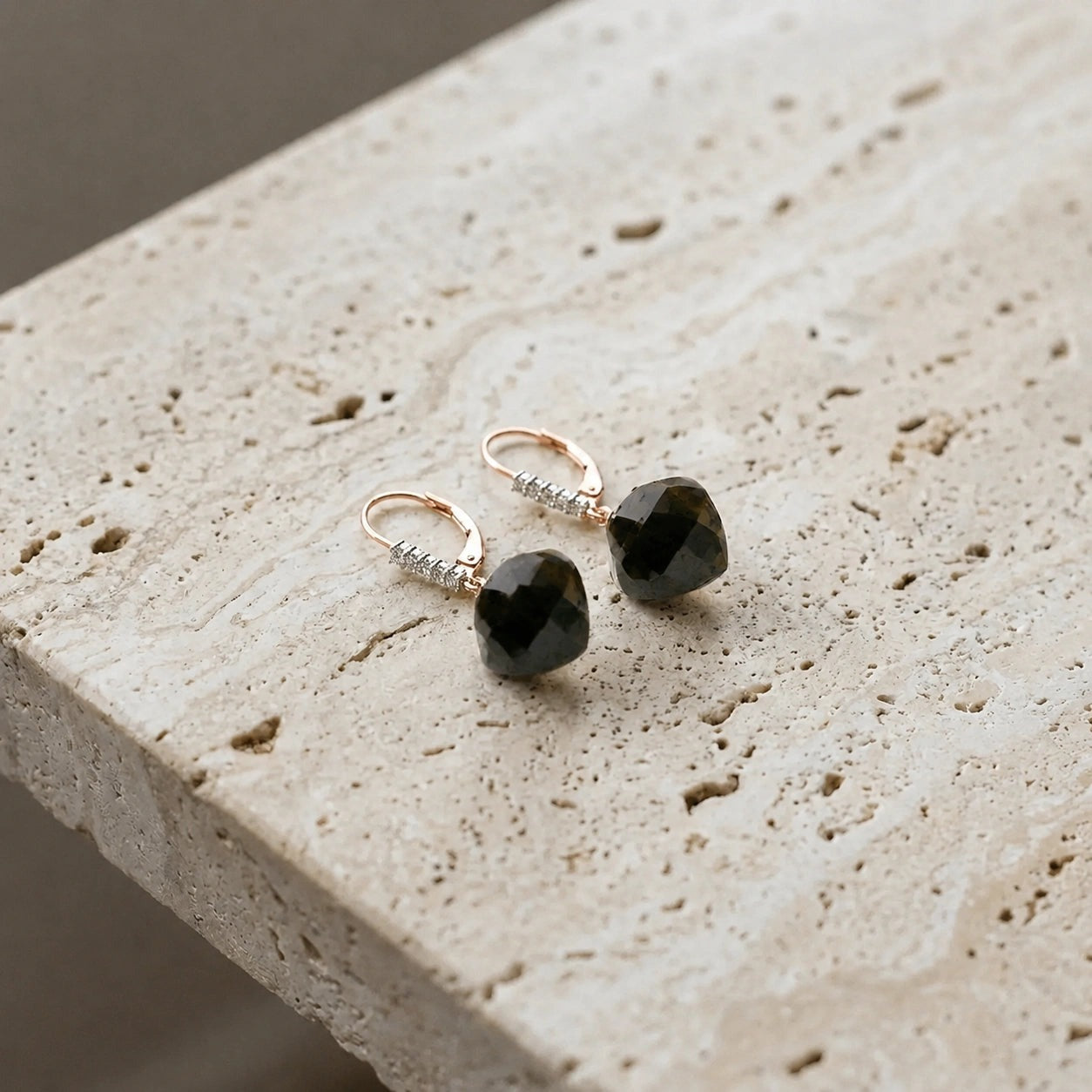 Rose Gold Earrings Spinel 10K — Stella