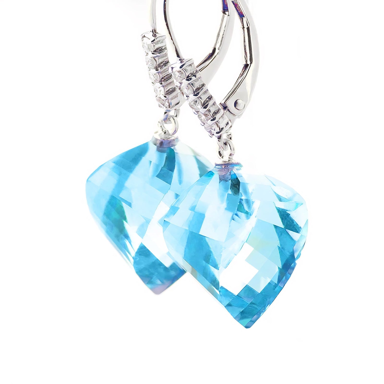 White Gold Earrings Spinel 10K — Stella