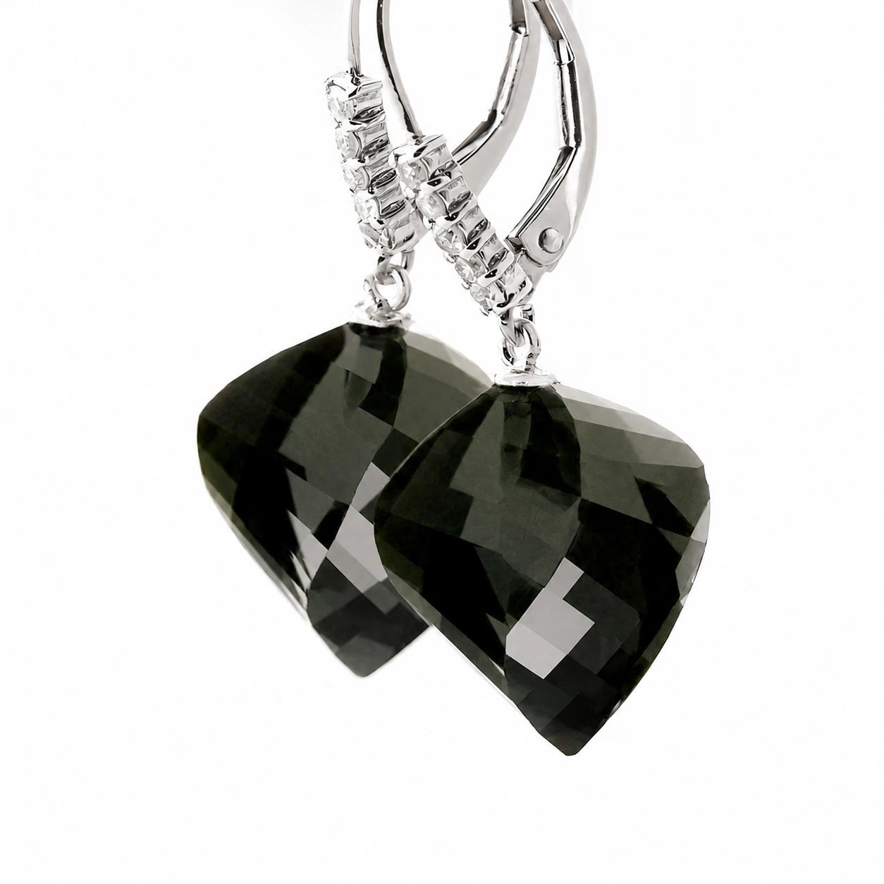 White Gold Earrings Spinel 10K — Stella