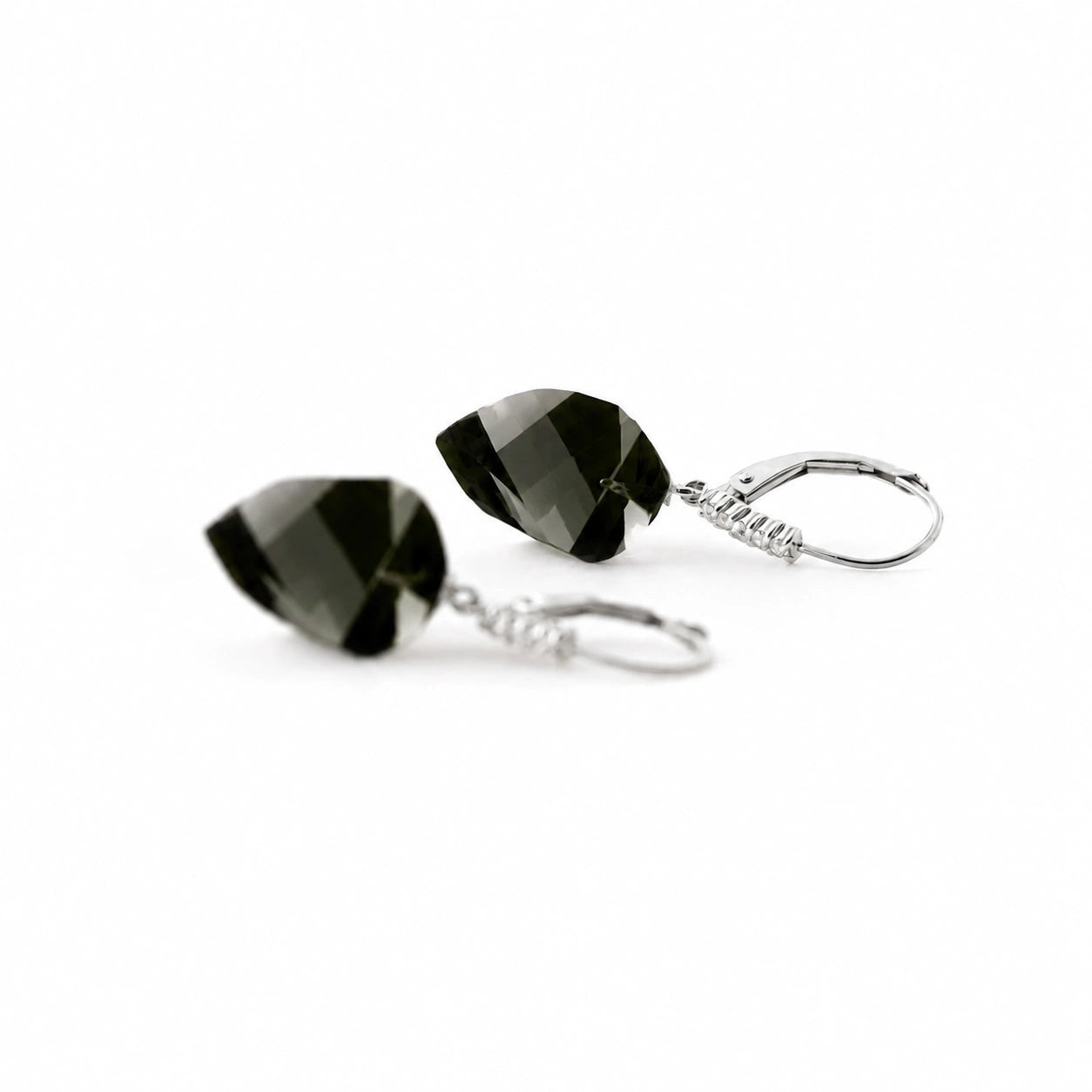 White Gold Earrings Spinel 10K — Stella