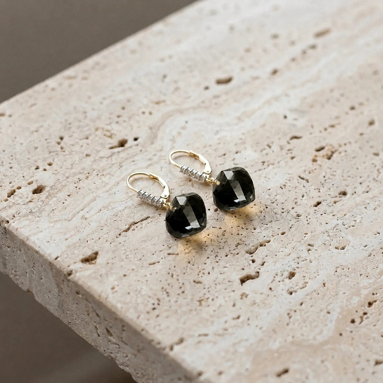 Yellow Gold Earrings Spinel 10K — Stella