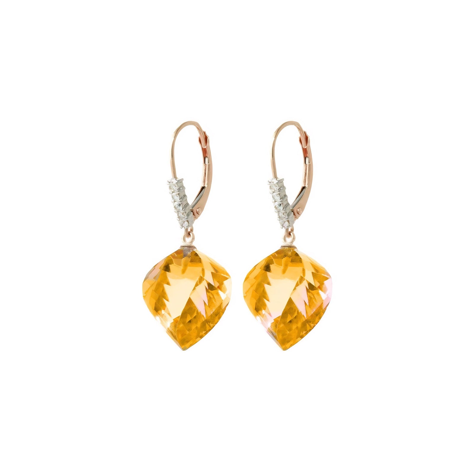 Rose Gold Earrings Green Amethyst 10K — Stella