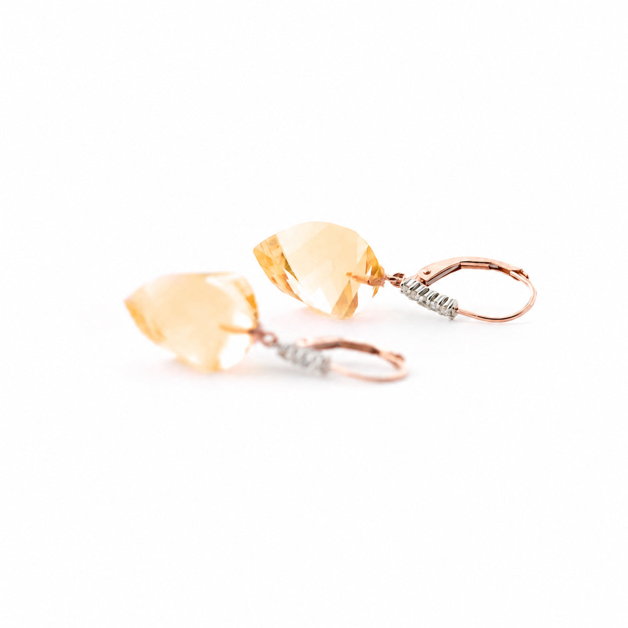 Rose Gold Earrings Green Amethyst 10K — Stella