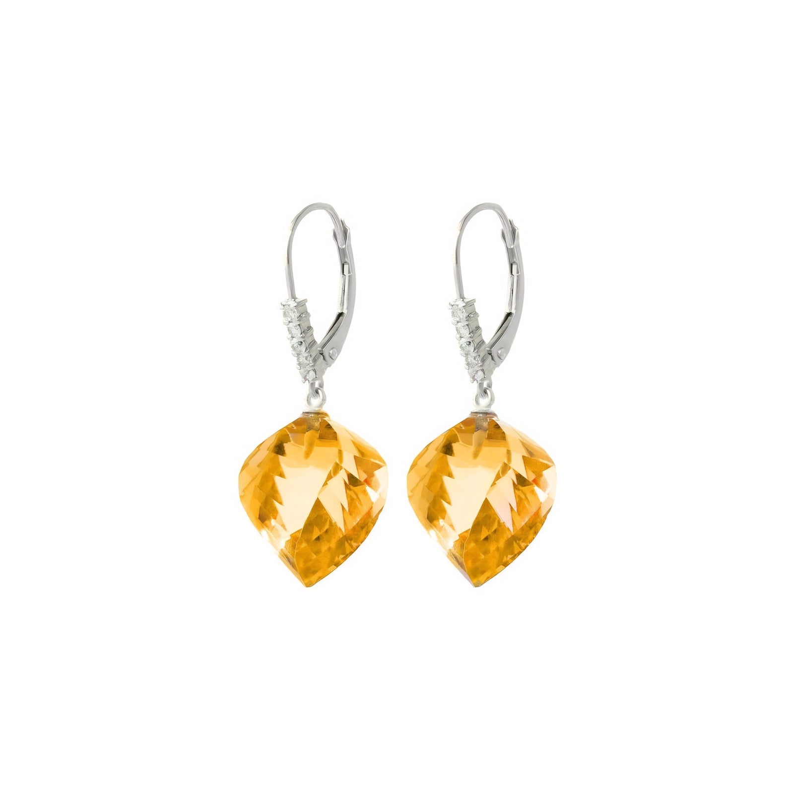 White Gold Earrings Green Amethyst 10K — Stella