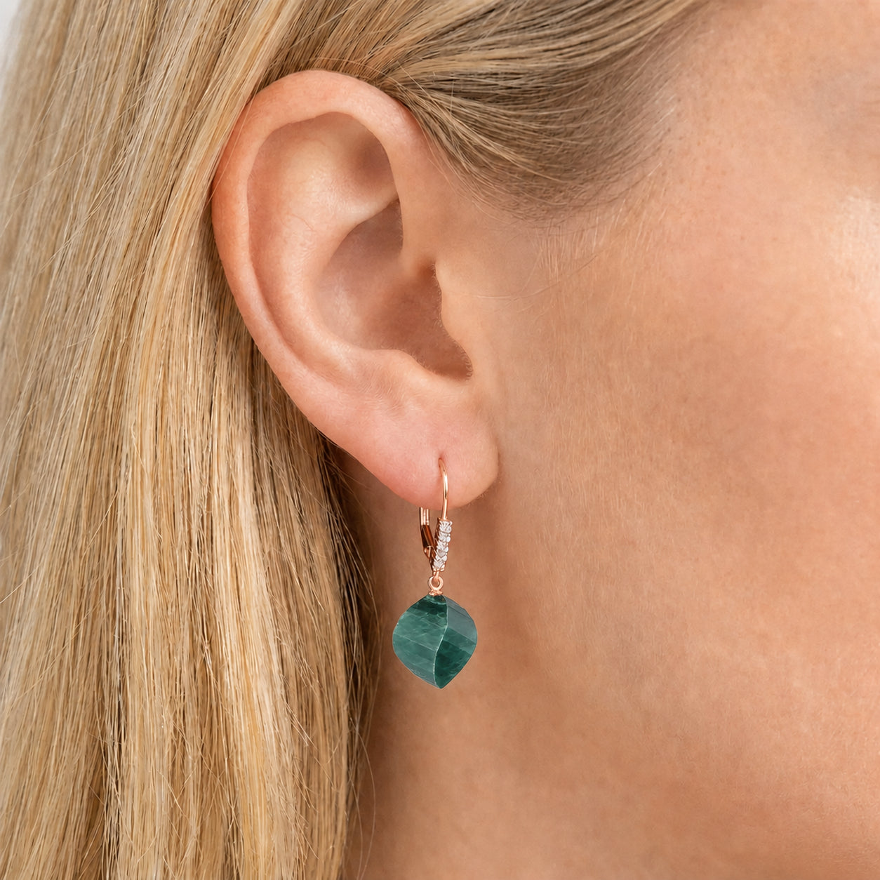 Rose Gold Earrings Citrine 10K — Stella